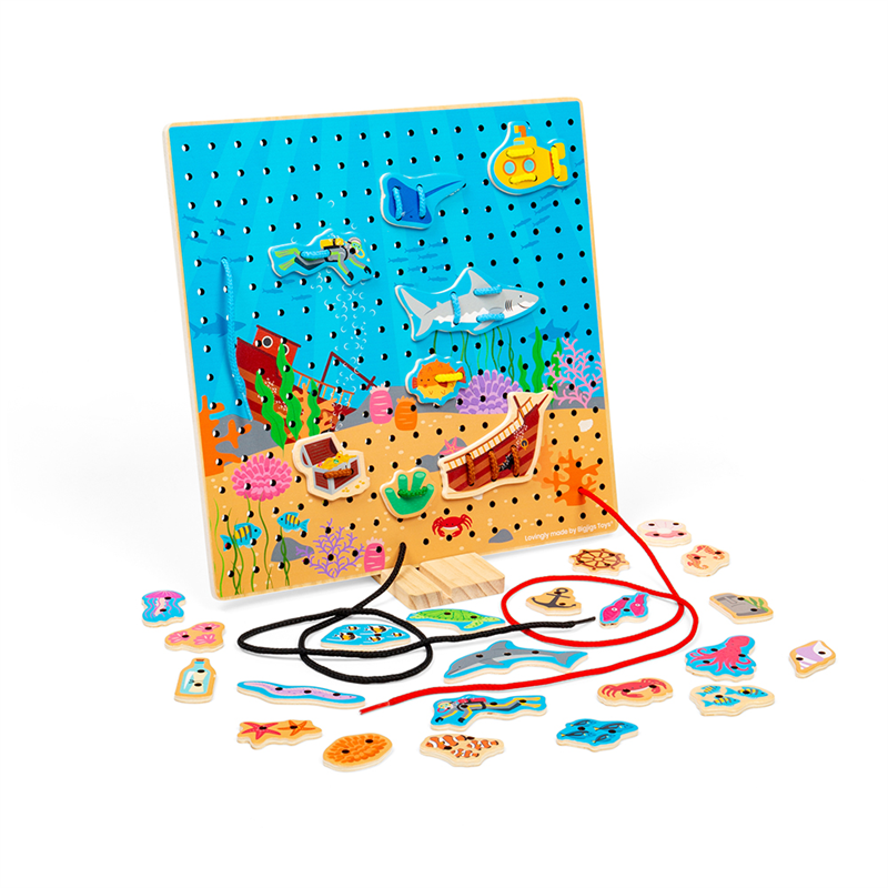 Bigjigs Toys Tablero de enhebrar Mar