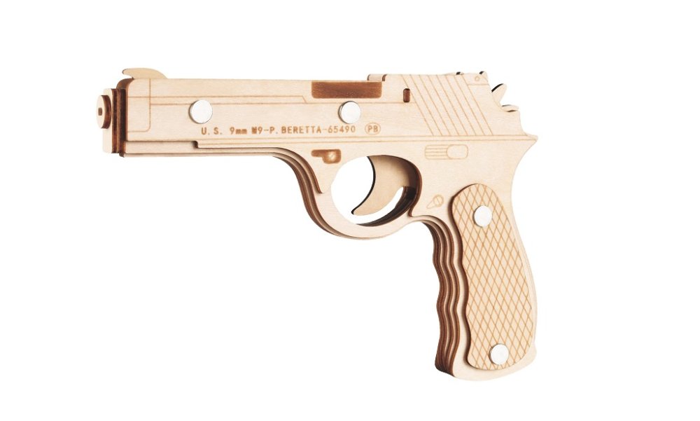 Woodcraft Puzzle 3D in legno Beretta M9