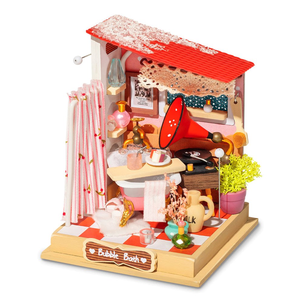 RoboTime Drewniane puzzle 3D Miniatura Domku Kąpiel w bąbelkach