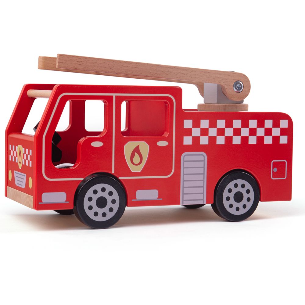 Bigjigs Toys Camión de bomberos de madera