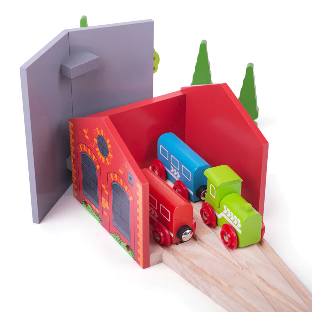 Bigjigs Rail Cegielniana lokomotywownia na dwa pociągi - obrazek 5