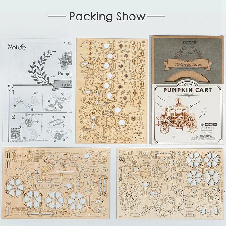 RoboTime 3D dřevěná skládačka Pohádkový kočár (obrázek 10)