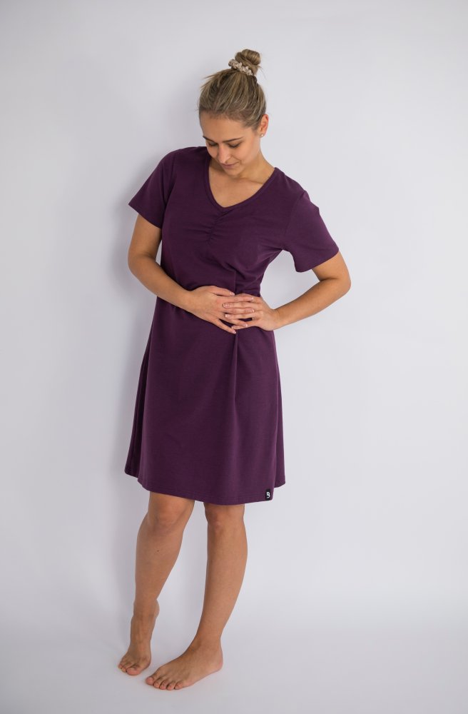 Nachthemd KR dünn Outlast® - Pflaume XXL – Bild 5