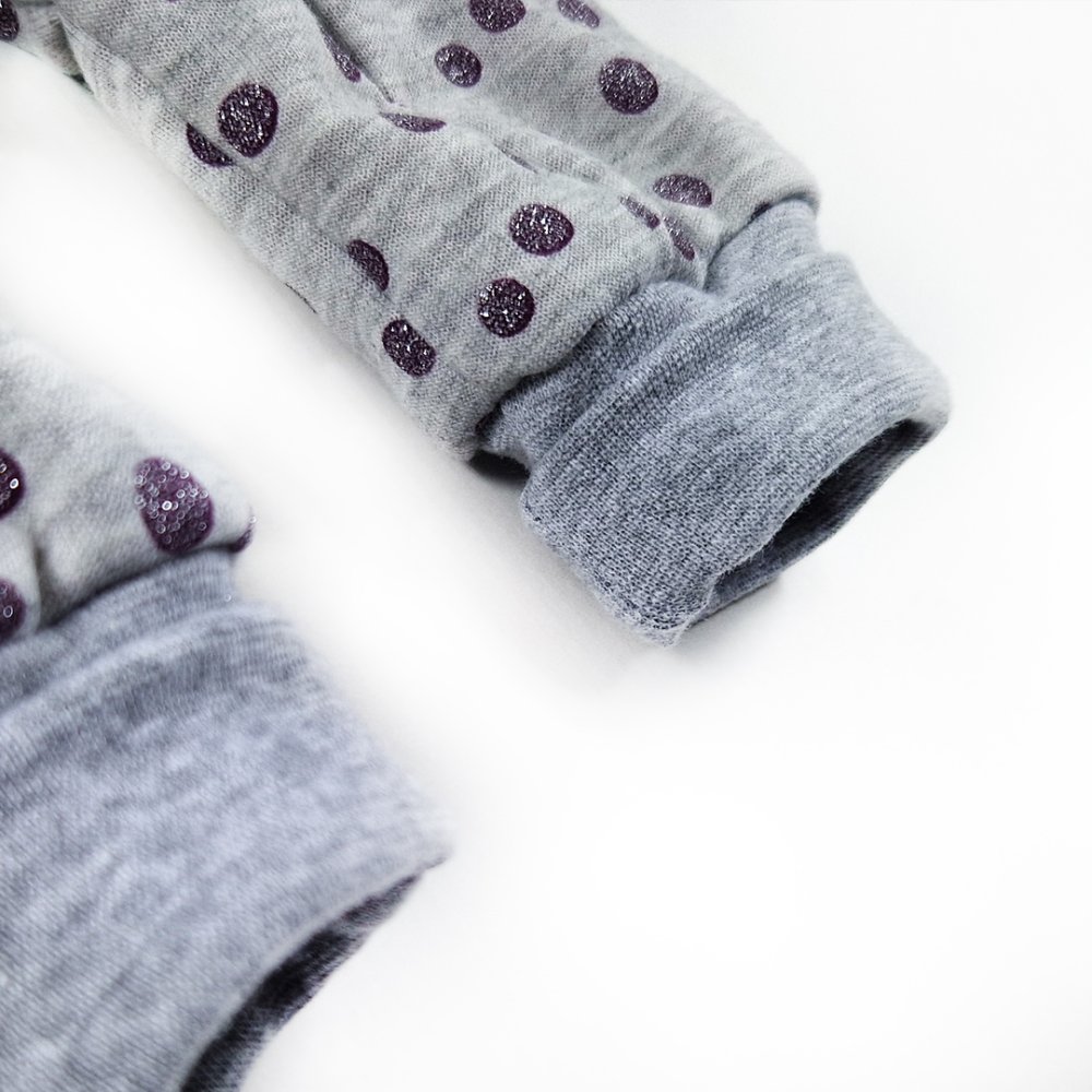 Mono con dobladillo con forro Outlast® - gris jaspeado con lunares burdeos 62 - Imagen 5