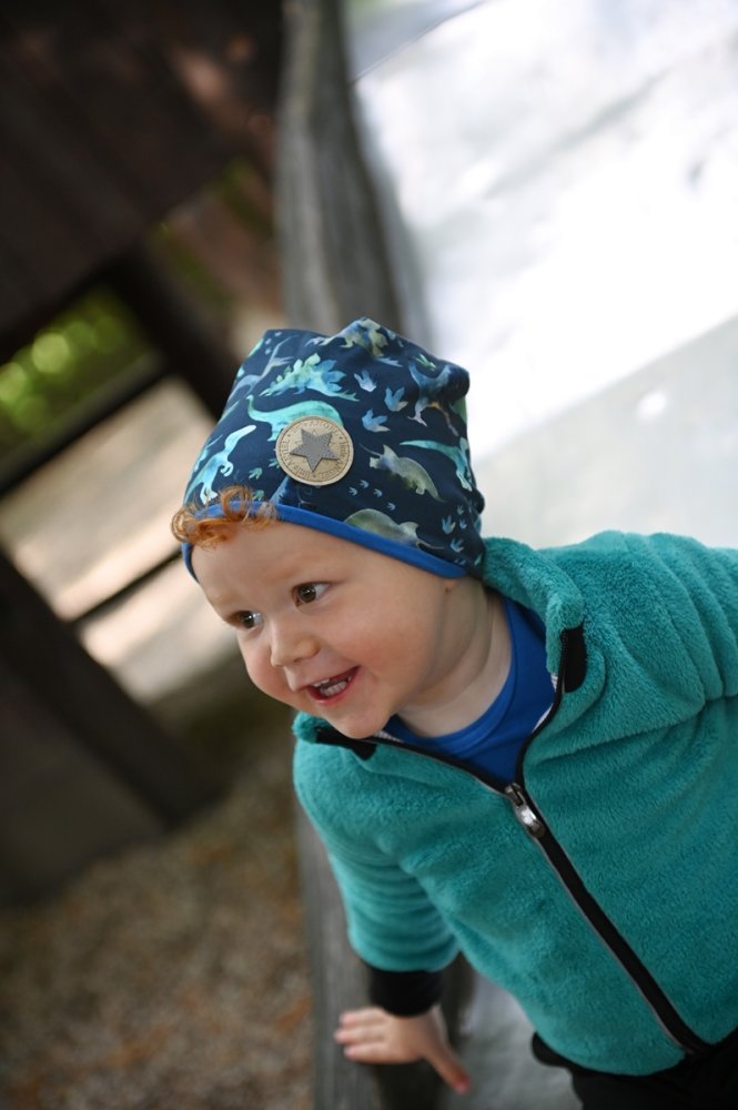 Gorro con forro Outlast® - dinosaurios/azul royal 3 | 42-44 cm - Imagen 3