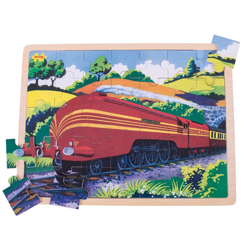 Bigjigs Toys Dřevěné puzzle historický vlak Vévodkyně z Hamiltonu 35 dílků (obrázek 2)