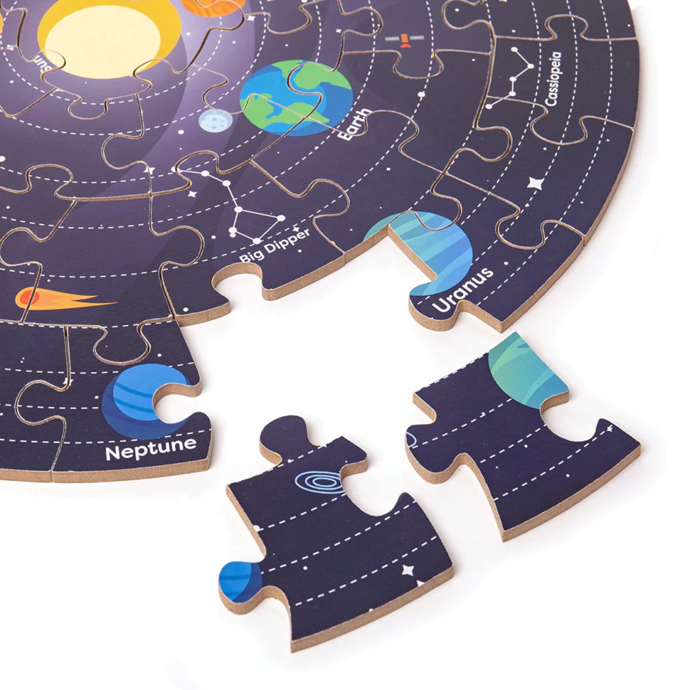 Bigjigs Toys Kulaté podlahové puzzle Sluneční soustava 50 dílků (obrázek 5)