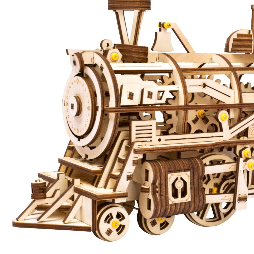 RoboTime 3D dřevěná mechanická skládačka Parní lokomotiva (obrázek 10)