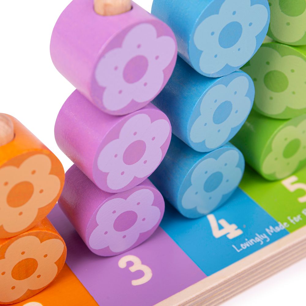 Bigjigs Baby Nasazování barevných květinek (obrázek 6)