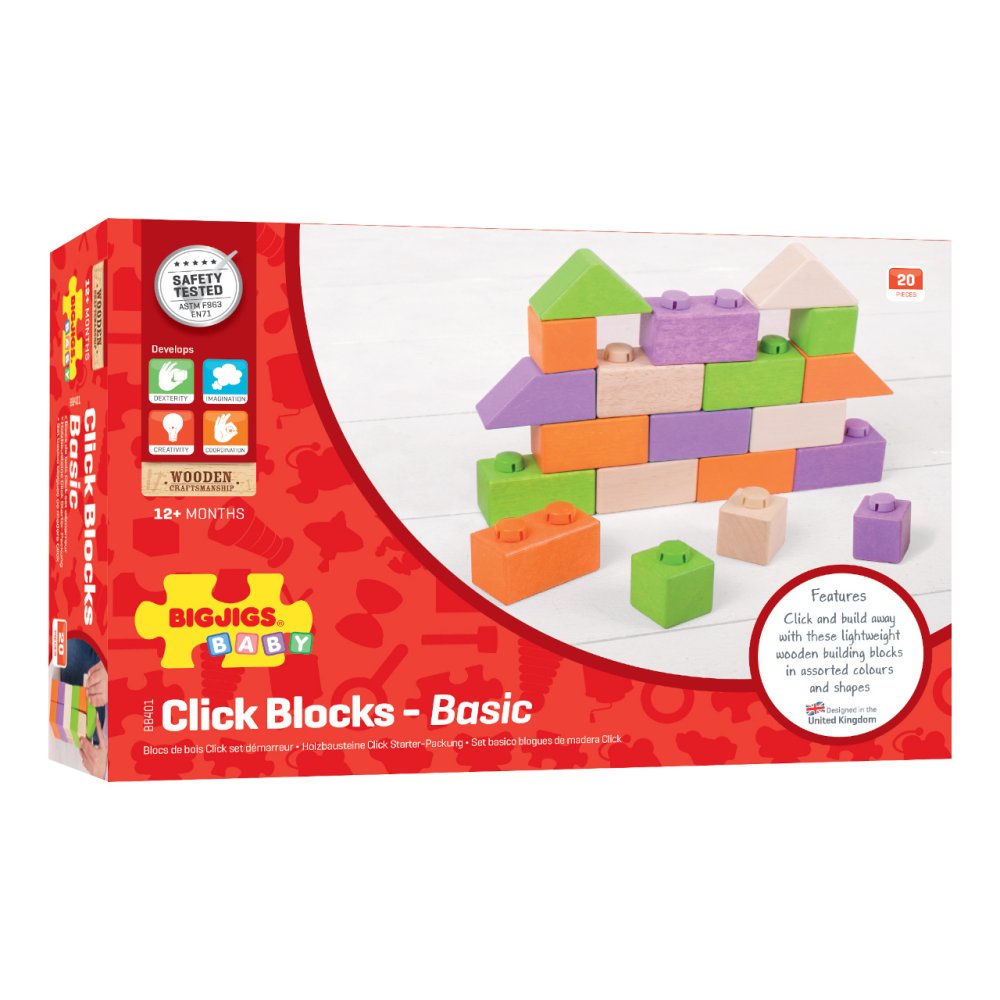Bigjigs Baby Dřevěné Spojkostky Basic set (obrázek 6)