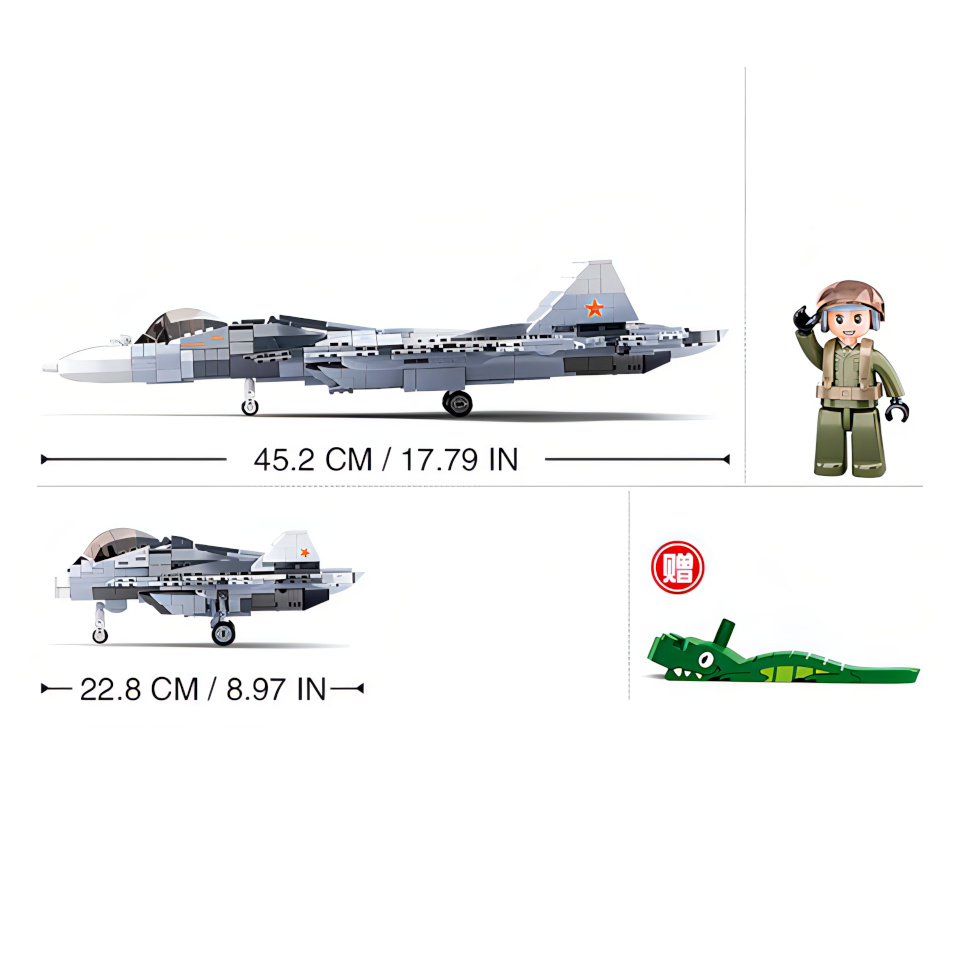 Sluban Model Bricks M38-B0986 Proudový stíhací letoun Su-57 2 v 1 (obrázek 4)