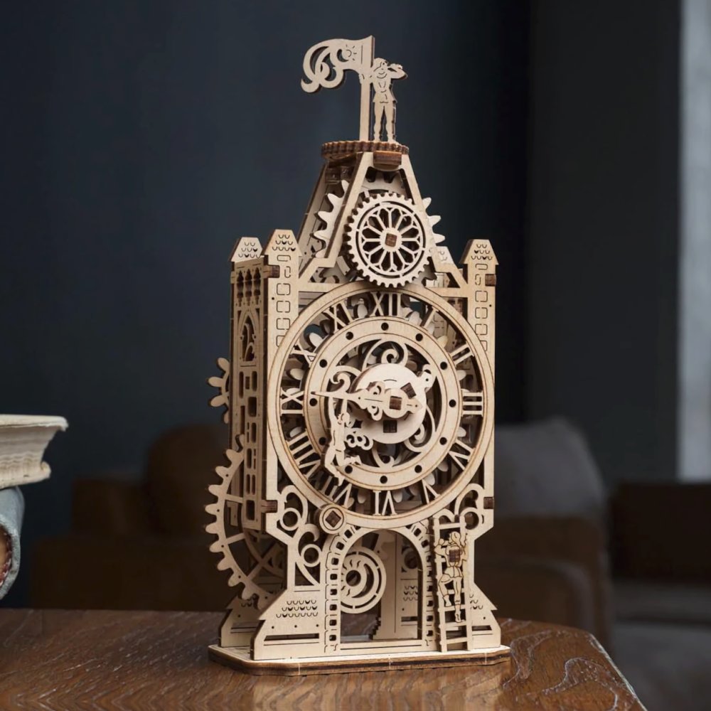 Ugears 3D dřevěné mechanické puzzle Hodinová věž (obrázek 6)