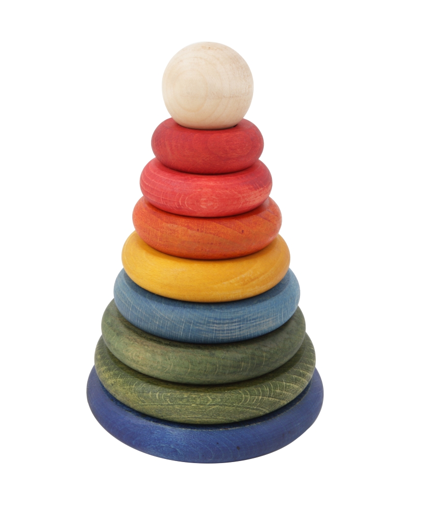 Wooden Story Stacking Toy Cone - Rainbow,Wooden Story Stacking Toy Cone - Rainbow