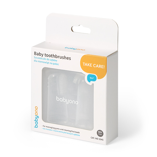 BABYONO Set Med Fingertandborstar I Silikon 2 St 0m+