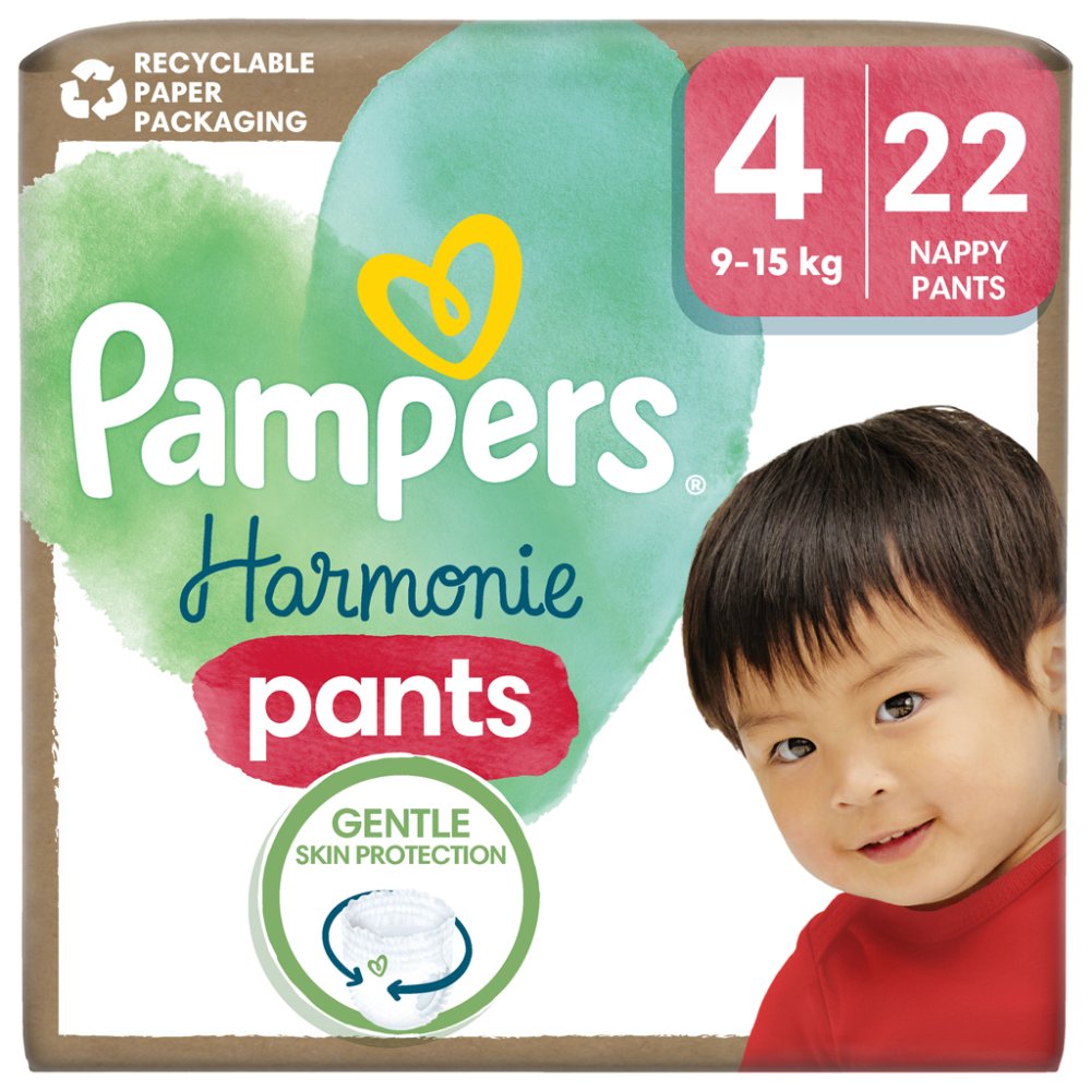 PAMPERS Luierslipje Harmony Baby Maat 4, 22 Stuks, 9kg-15kg