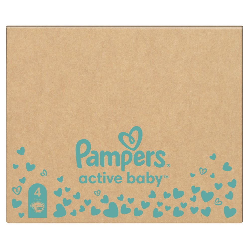 Couches Jetables PAMPERS Active Baby 4 (9-14 Kg) 180 Pcs - STOCK MENSUEL