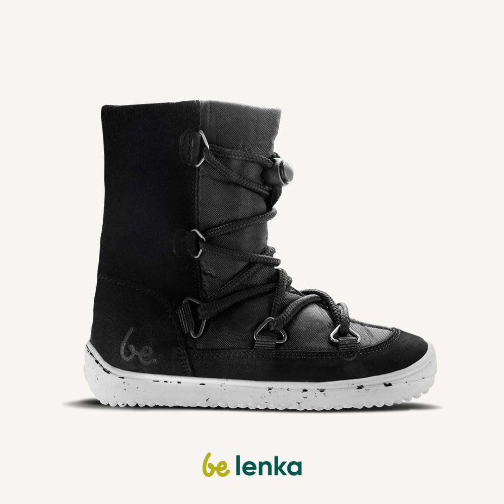 Kinder-Winter-Barfußschuhe Be Lenka Snowfox Kids 2.0 - Schwarz Black 30