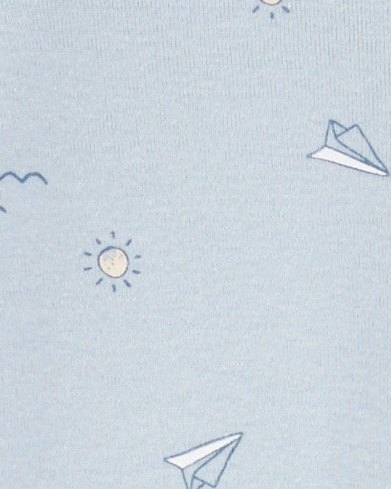 Ensemble CARTER'S 2 pièces combinaison, chapeau Bleu Paper Airplane garçon MFL 3m/taille. 62 – Image 3