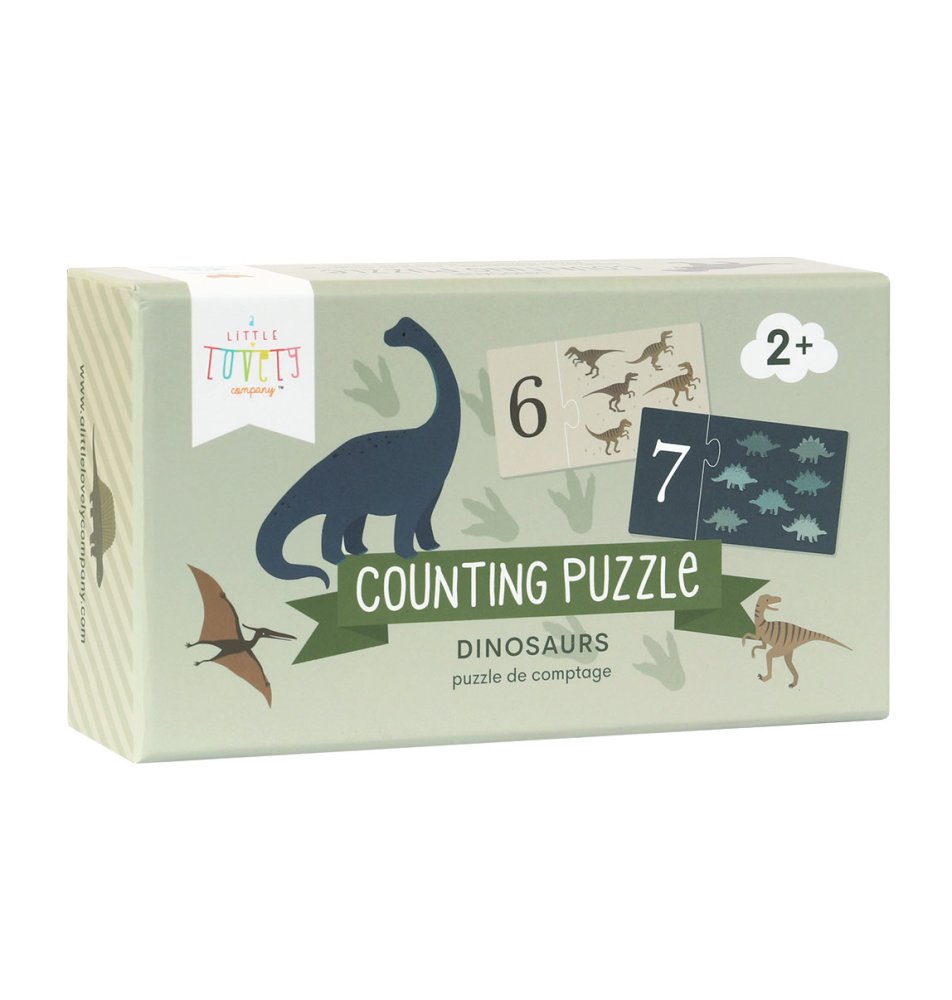A Little Lovely Company - puzzle dopasowujące – liczenie z dinozaurami