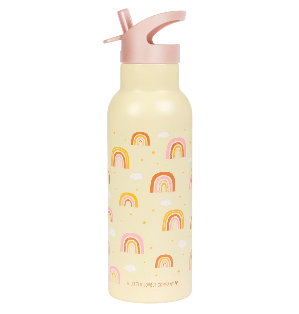 A Little Lovely Company - Borraccia in acciaio inossidabile, 500 ml - arcobaleno