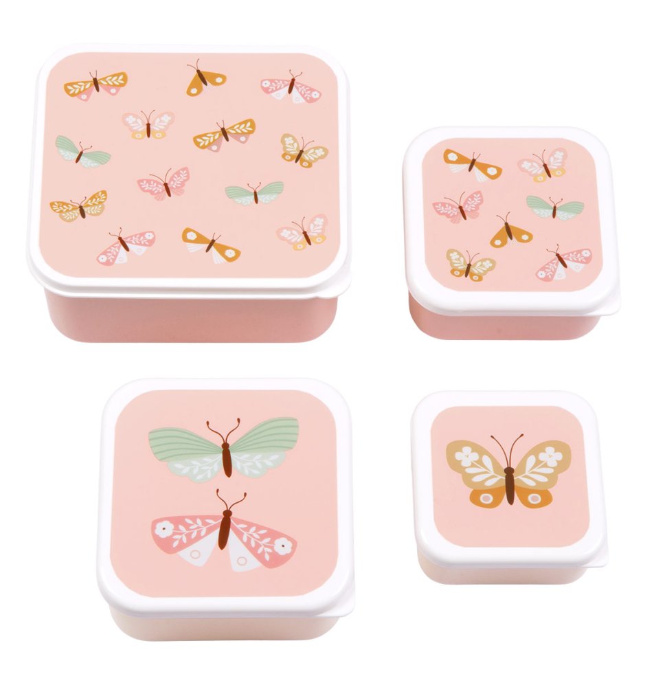 A Little Lovely Company - Set di quattro contenitori per snack - Farfalle