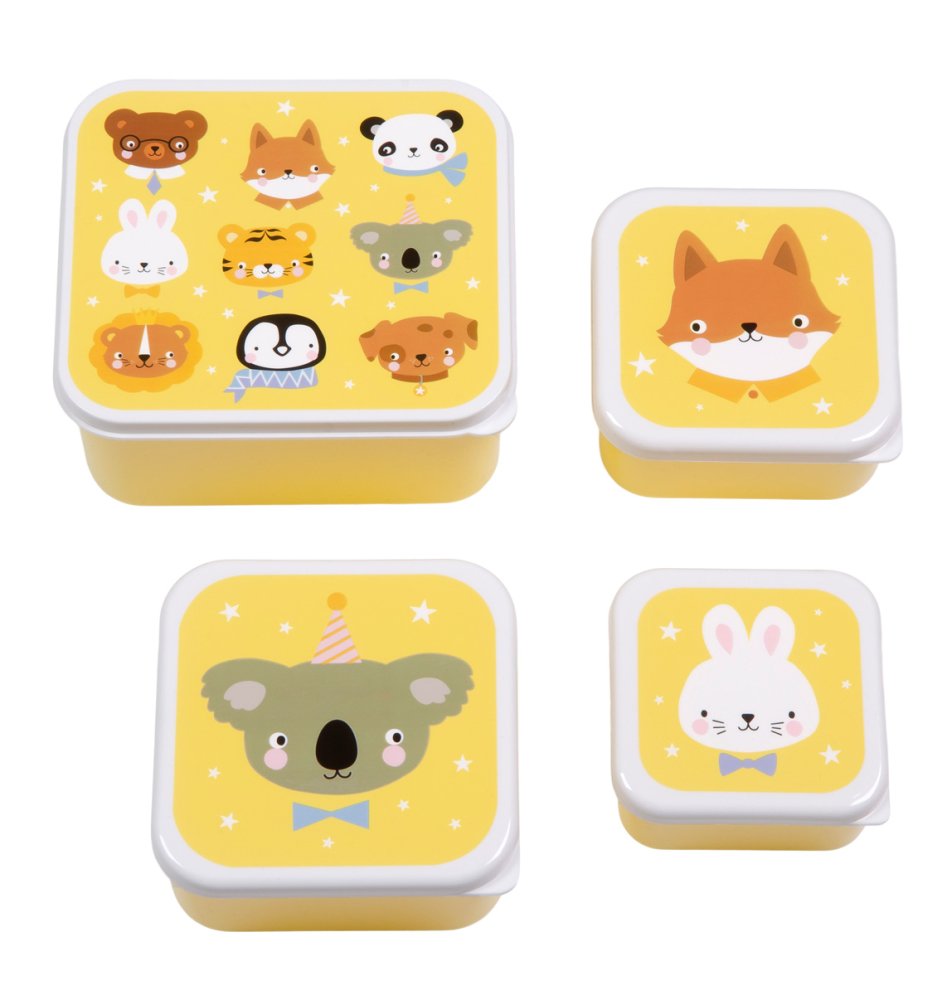 A Little Lovely Company - Set di quattro contenitori per snack - Amici animali