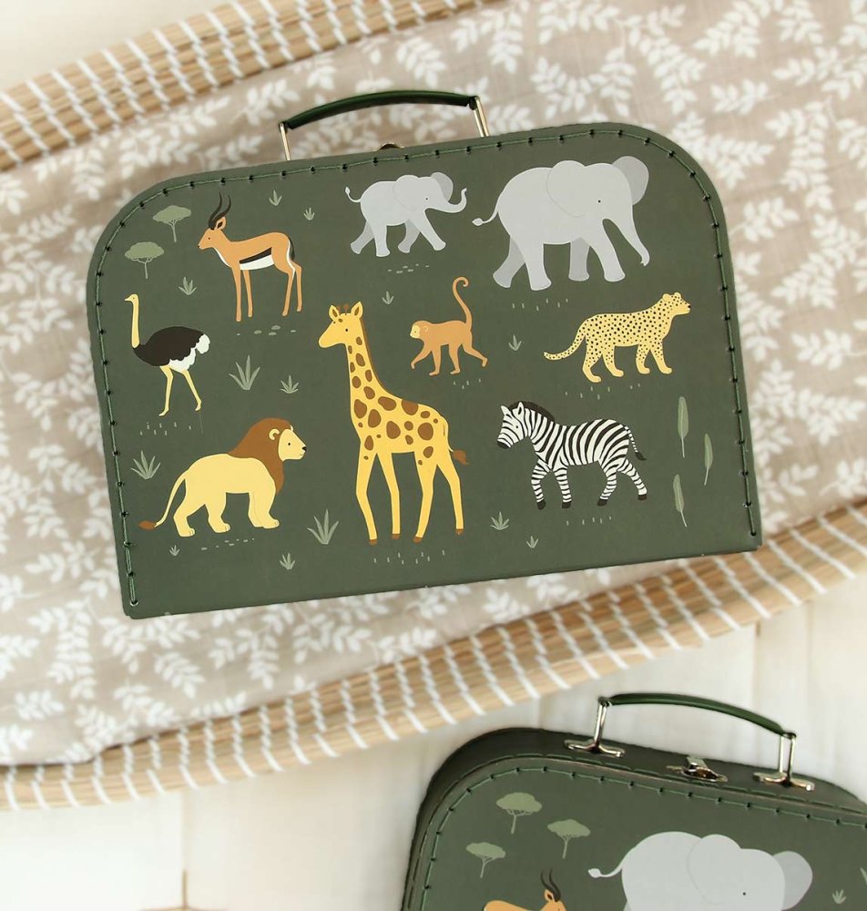 A Little Lovely Company - Ensemble de deux valises en carton - Animaux de la savane – Image 6