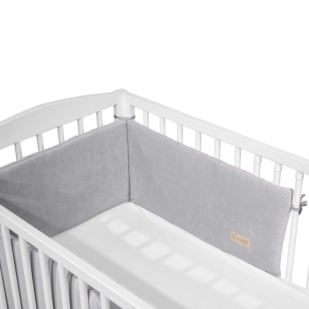 KLUPS Tour de lit de protection Velvet grey 180x30 cm – Image 3