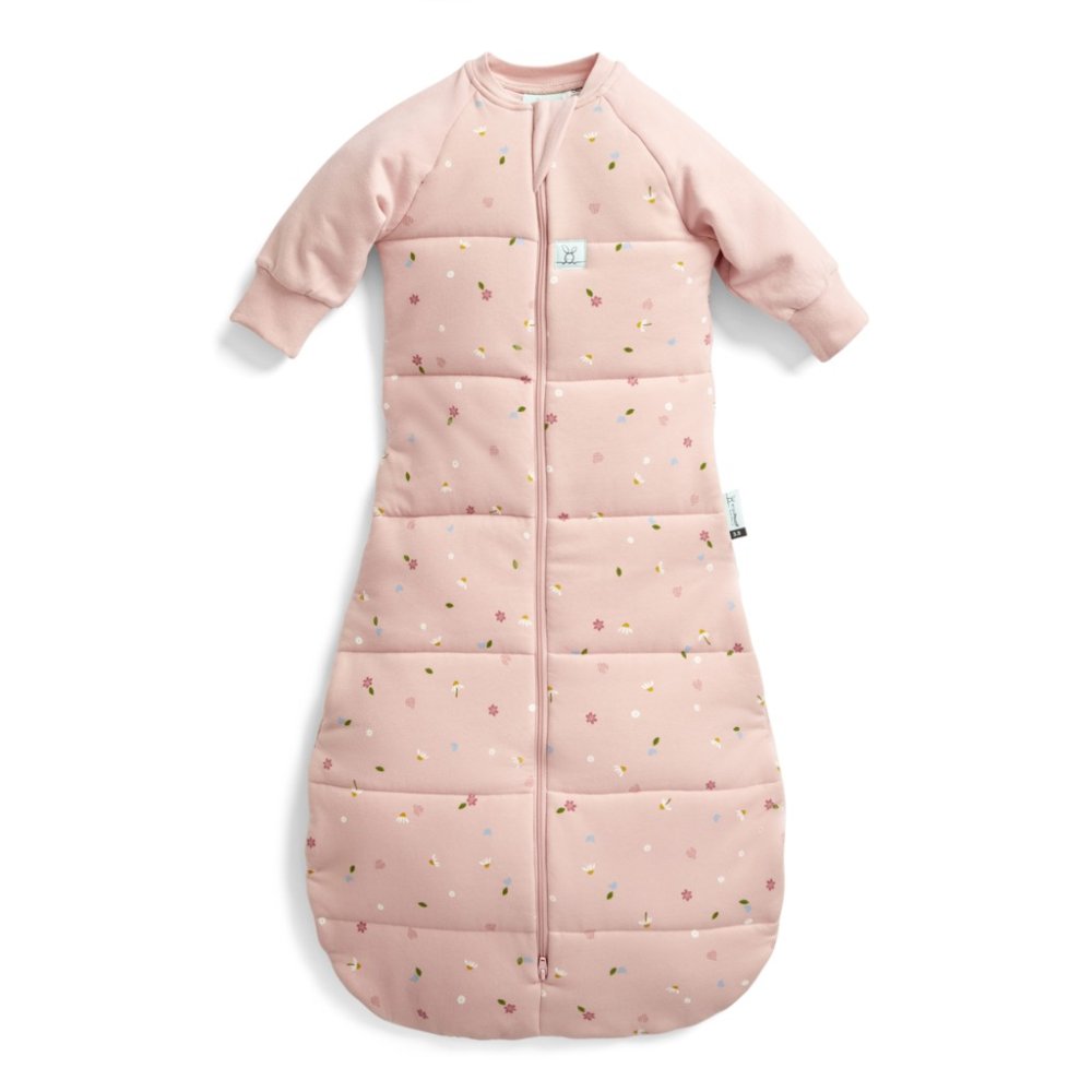 ERGOPOUCH Śpiworek do spania z rękawami bawełna organiczna Jersey Daisies 3-12 m, 6-10 kg, 2,5 tog
