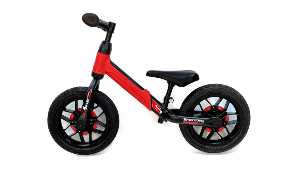 QPLAY Bicicletta senza pedali Spark Red, età 3 - 6 anni, fino a 30 kg