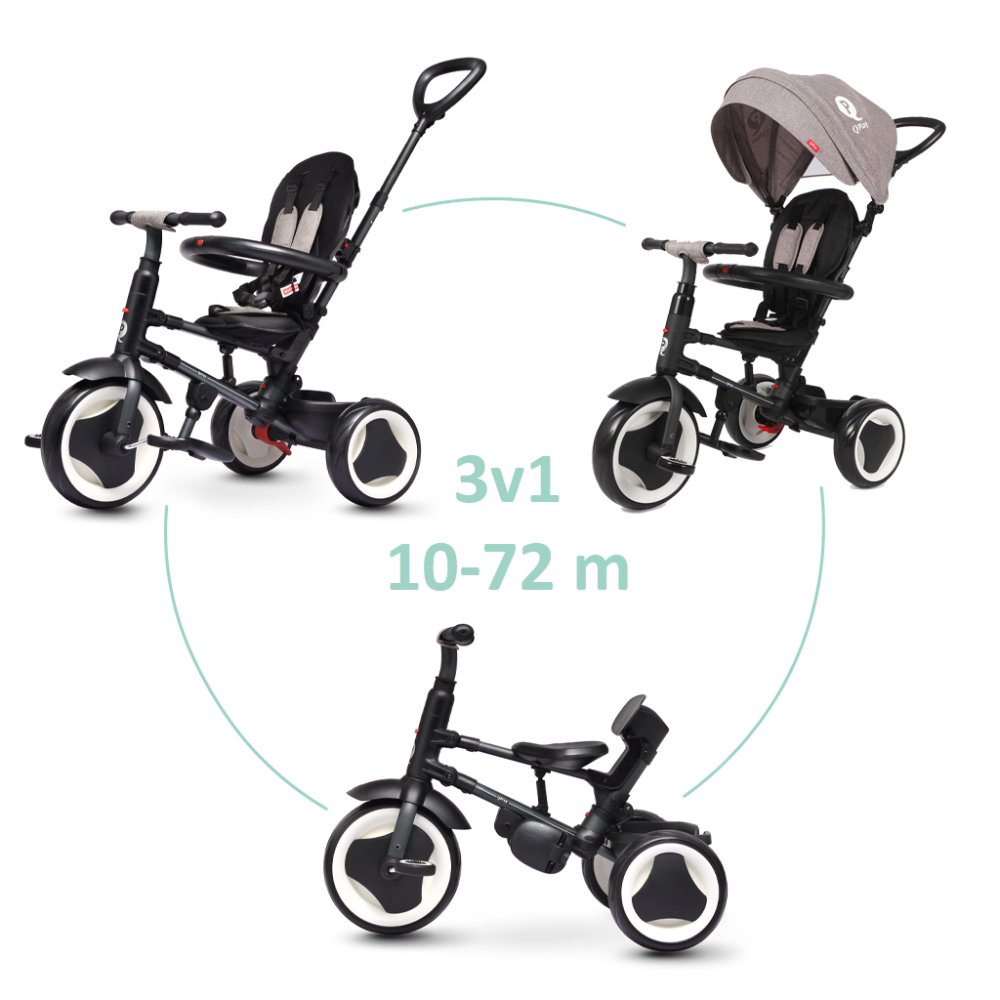 QPLAY Tricycle Rito eva Grey, âge 10-72 mois