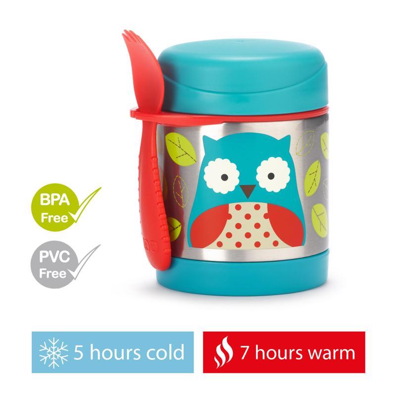 SKIP HOP Zoo Termos per alimenti con cucchiaio/forchetta Gufo 325 ml, 3a+