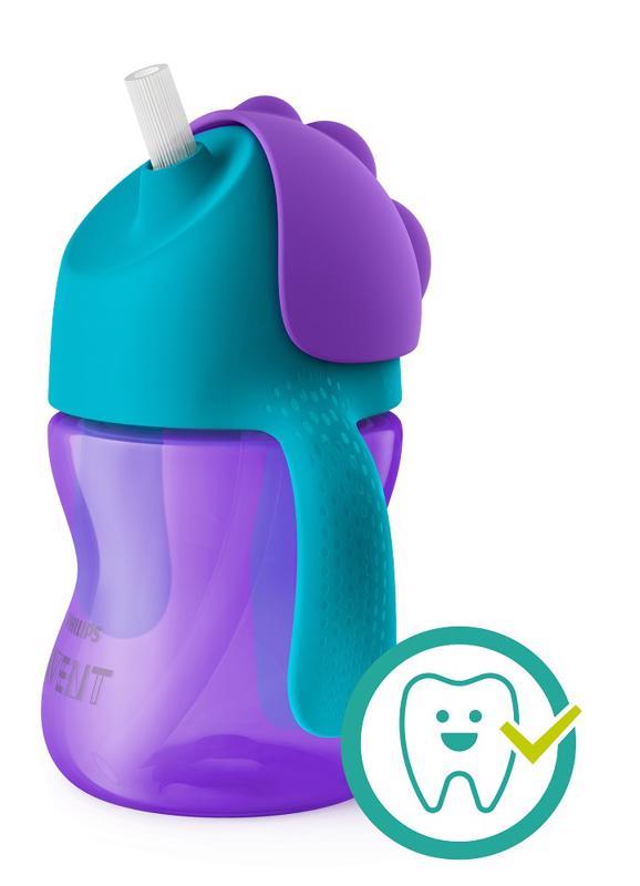 Philips AVENT Szívószálas pohár 200 ml lány+ajándék PETITE&MARS Tálka 6m+ - Image 3