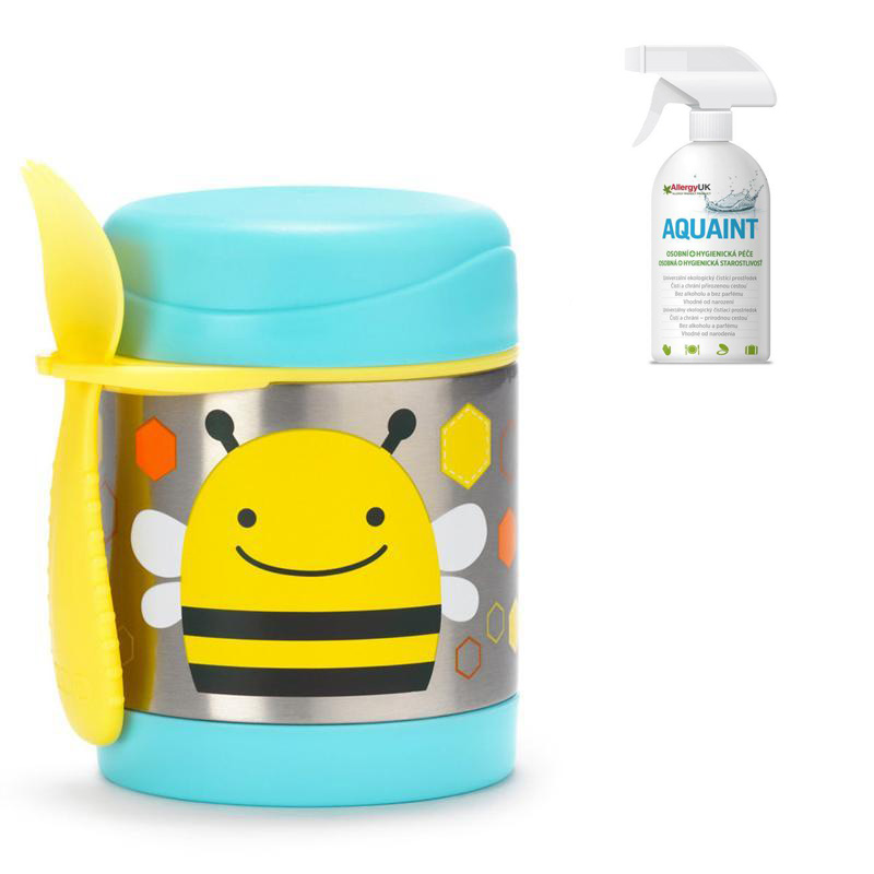 SKIP HOP Zoo Thermos per alimenti con cucchiaio/forchetta Ape 325 ml, 3+ + AQUAINT 500 ml - immagine 6