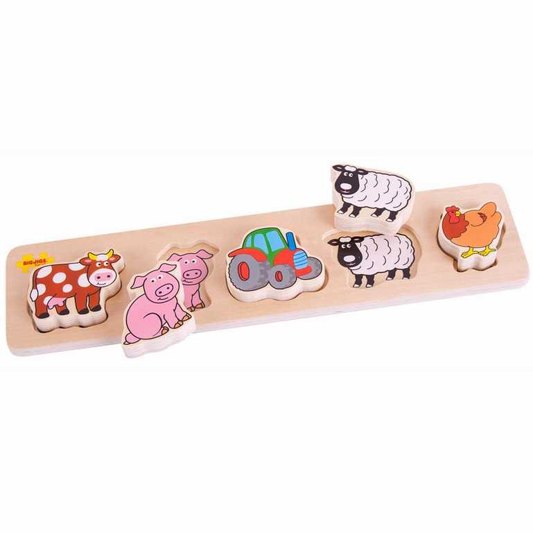 Bigjigs Baby Puzzle de encaje de madera - Granja