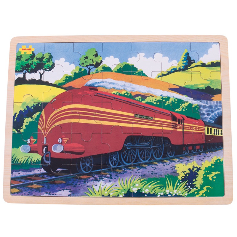 Bigjigs Toys Puzzle de Madera Tren Histórico Duquesa de Hamilton 35 Piezas