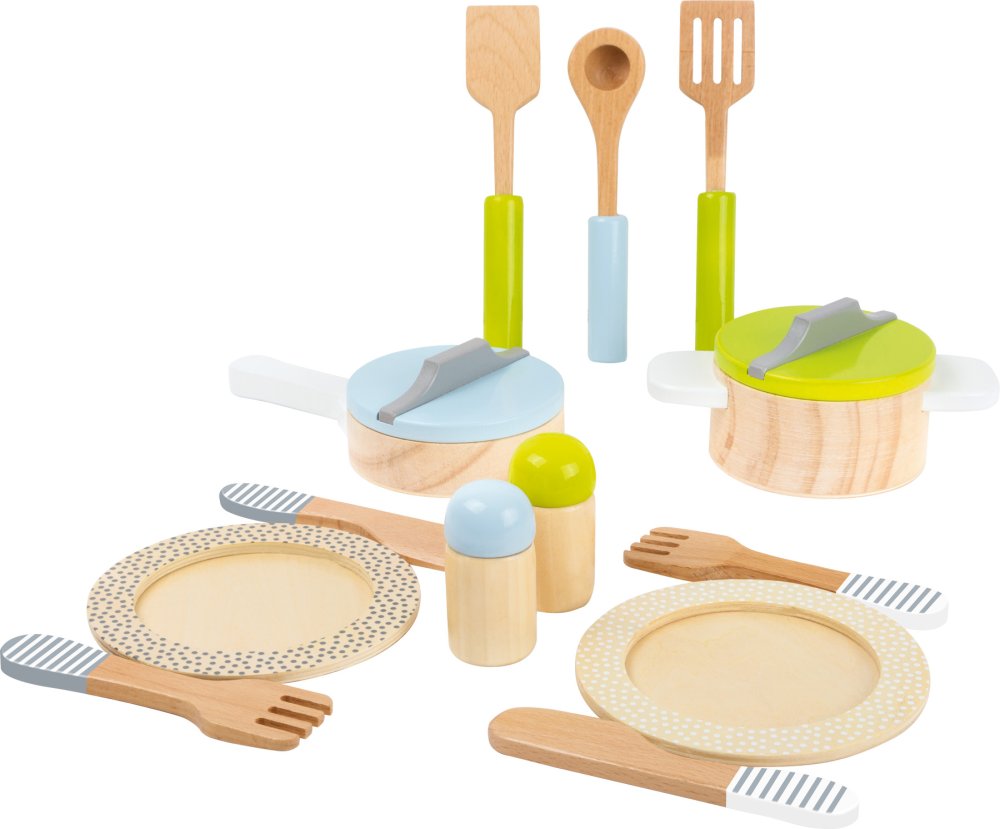 small foot Utensilios de cocina básicos de madera para niños