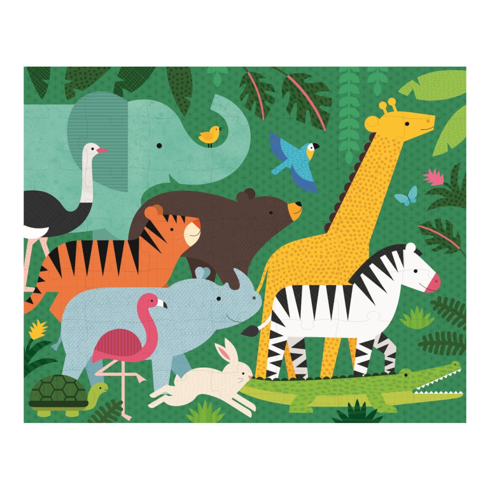 Petit Collage Doppelseitiges Puzzle 2in1 Dschungel