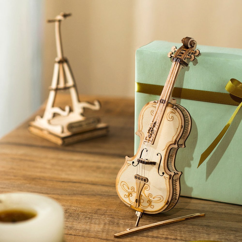 Puzzle 3D en bois Violoncelle RoboTime – Image 3