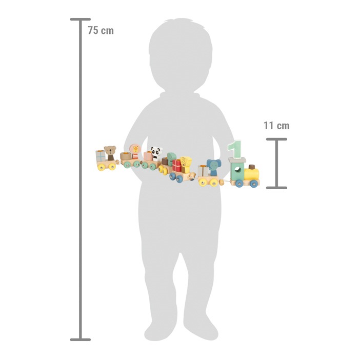 small foot Drewniany pociąg urodzinowy ze zwierzątkami - obrazek 4