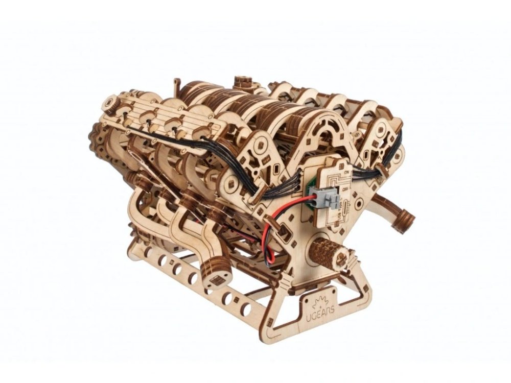 Ugears Puzzle 3D de Madera Mecánico Motor V8