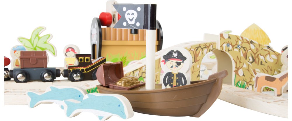 small foot Treno in legno pirati - immagine 4