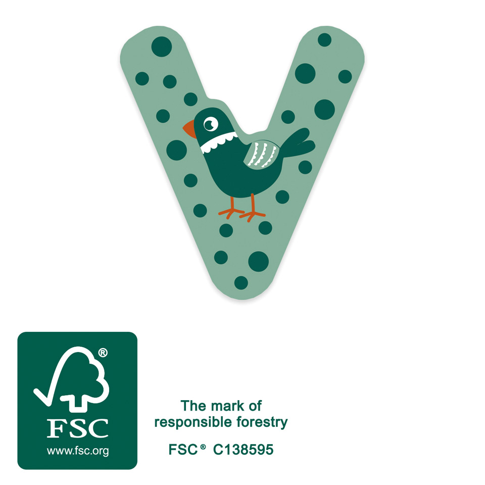 small foot Letra de madera V