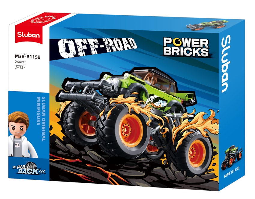 Sluban Power Bricks M38-B1158 Natahovací auto Bigfoot Green BKI (obrázek 5)