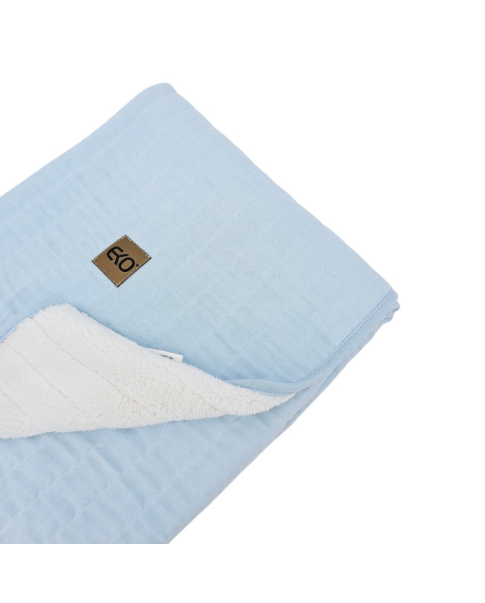 Manta de muselina EKO con piel Blue 75x90 cm - Imagen 3