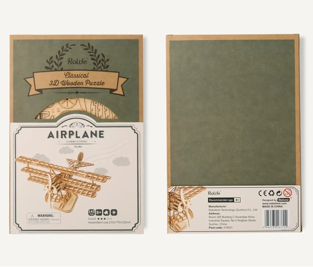 RoboTime fa 3D puzzle Történelmi repülőgép - Image 7