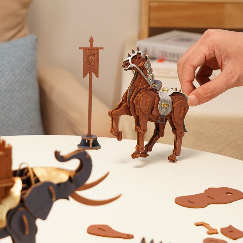 Puzzle 3D en bois RoboTime - Cheval de bataille – Image 7