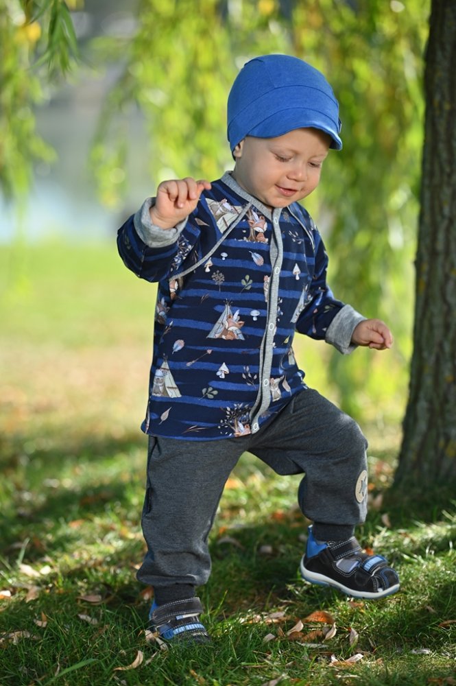 Veste doublée Outlast® - Animaux bleu foncé tipi/chiné gris 62-68 – Image 5