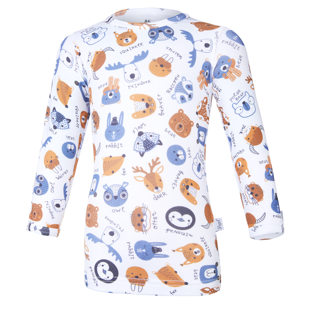 Maglietta smyk DR TISK Outlast® - animali colorati bianchi 92