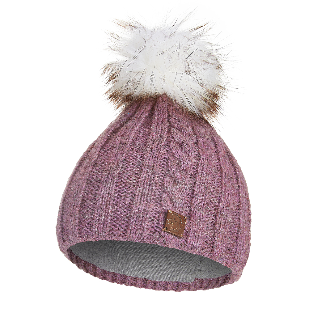 Berretto lavorato a maglia a coste con treccia Outlast ® - grigio-viola 5 | 49-53 cm